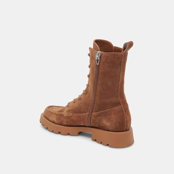 NEW DOLCE VITA Suede Erlene Lace Up Booties brown for women 663mn - Picture 8 of 9